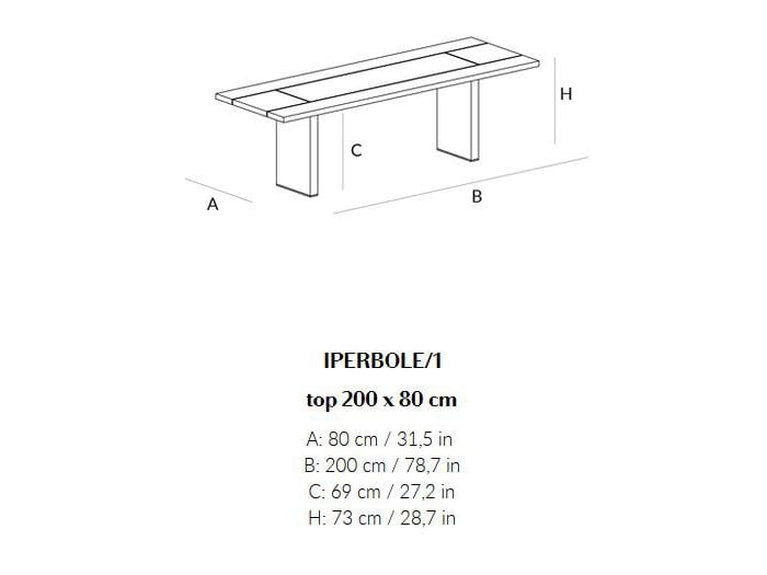 Прямоугольный обеденный стол из массива дерева Lando IPERBOLE ARCH-00150915 - Вид №2