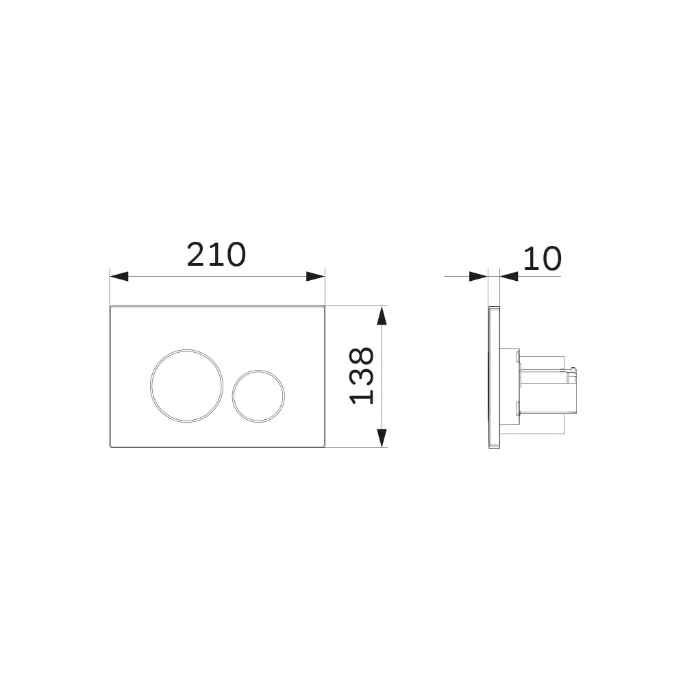 AM.PM Tech L — пневматическая клавиша смыва с экономным расходом воды 87968450 STLM-0996484 - Вид №1
