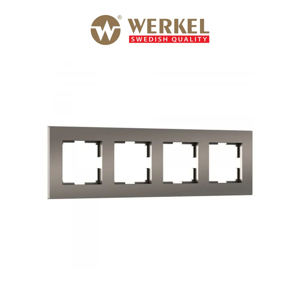 Рамка для розеток и выключателей Werkel Slab W0042963 4 поста цвет бронза матовый