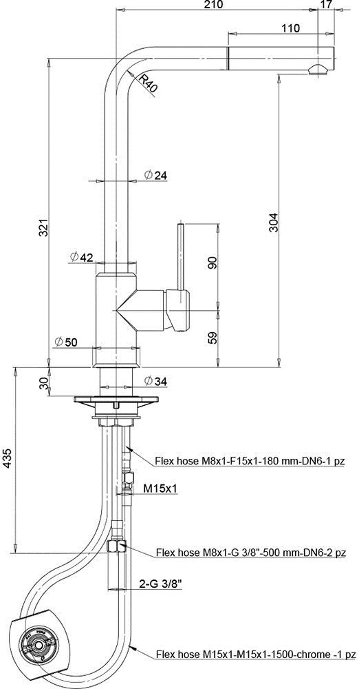 Paini Piemonte PICR46H4 смеситель для кухни  - Вид №3
