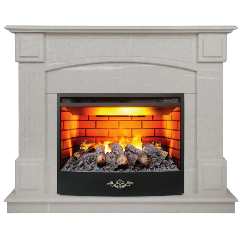 Каминокомплект Realflame Carolina Marble 25.5 WT-F714 с очагом Fiji (FT255) 1700Вт бежево-серый