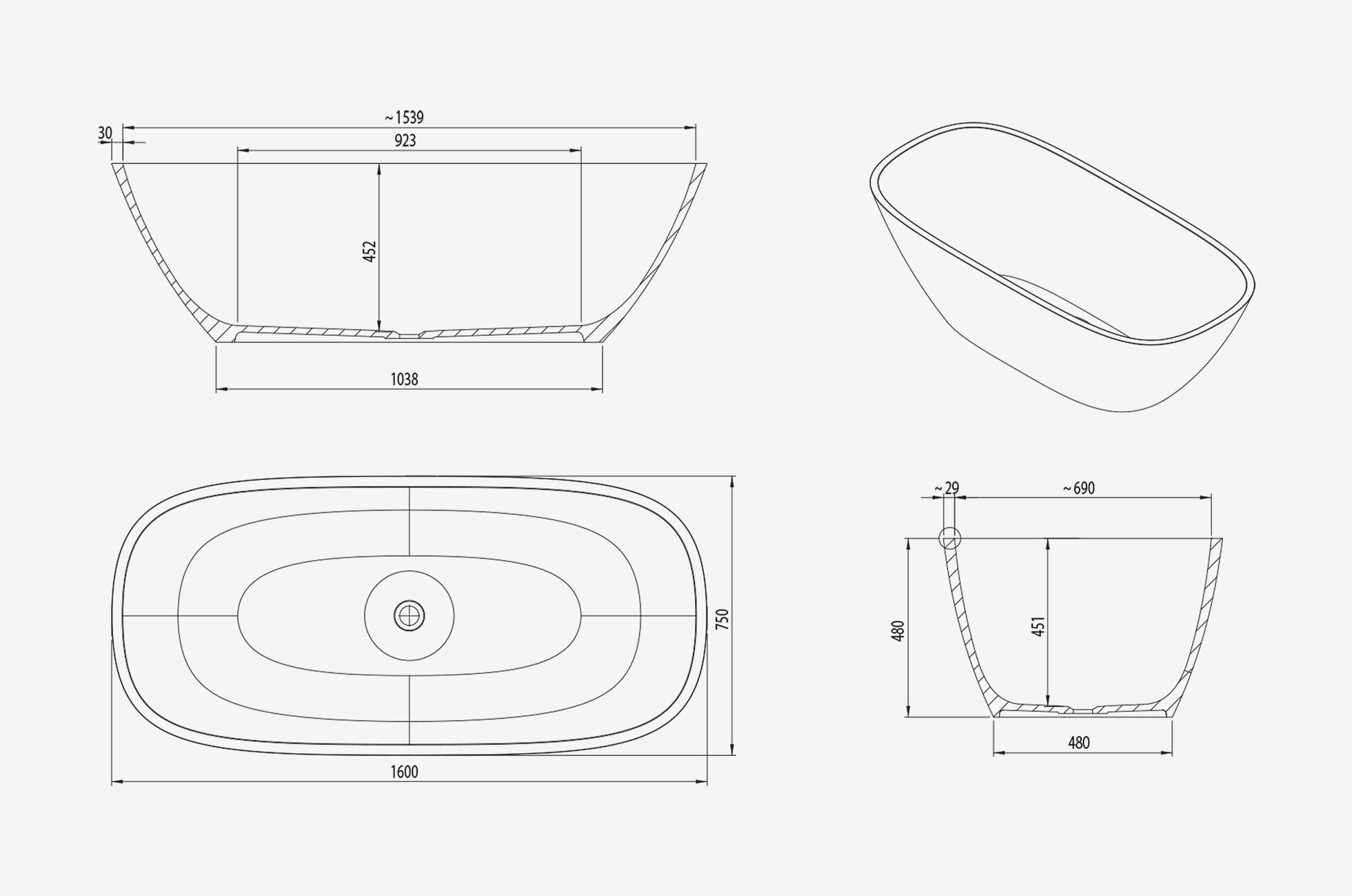 Ванна в центре комнаты в Tecnoril® ARCOM FORMA ARCH-00085294 - Вид №2