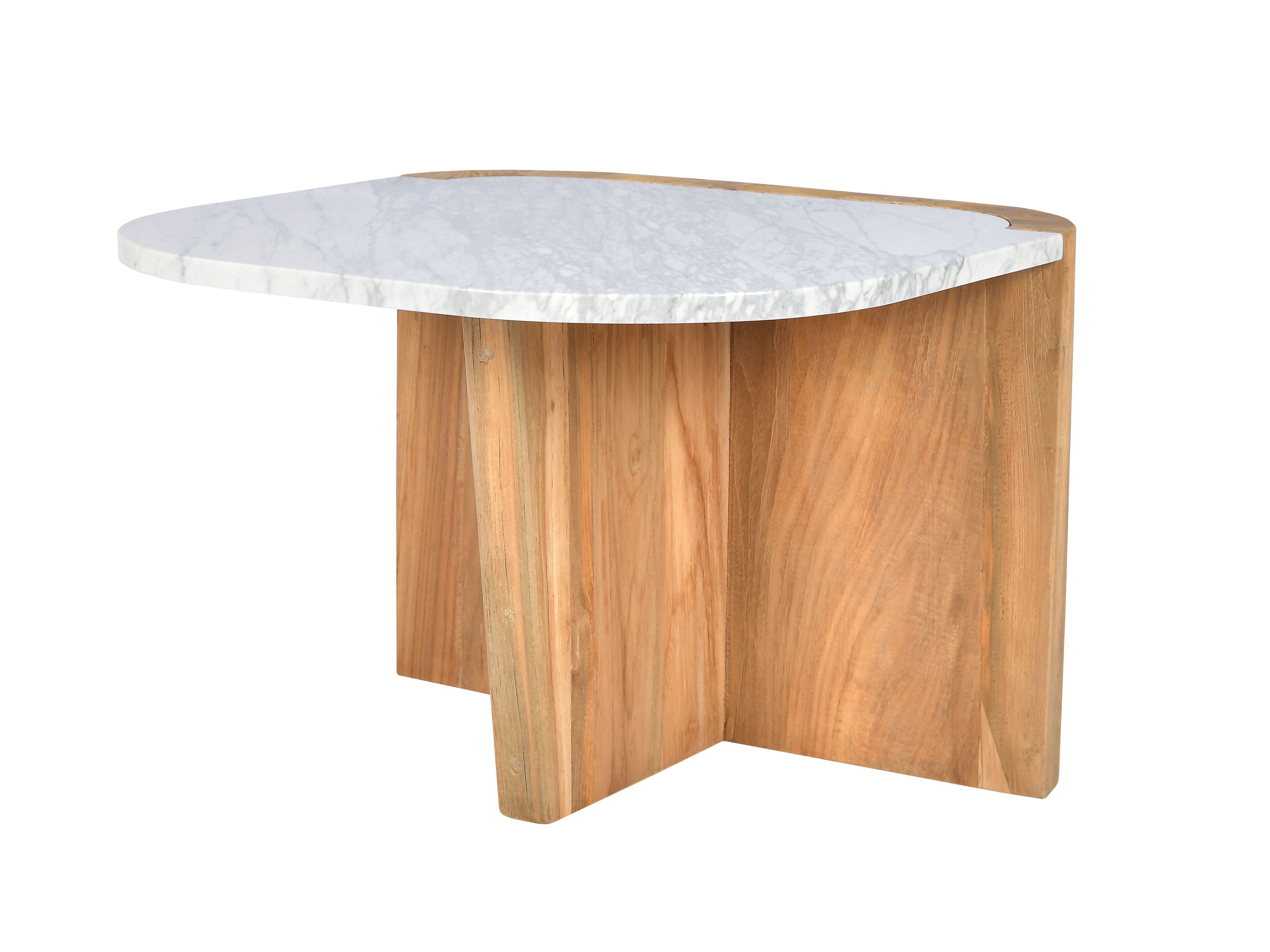 Квадратный низкий стол из тикового дерева с столешницей из каррарского мрамора cbdesign 70 ARCH-00075548