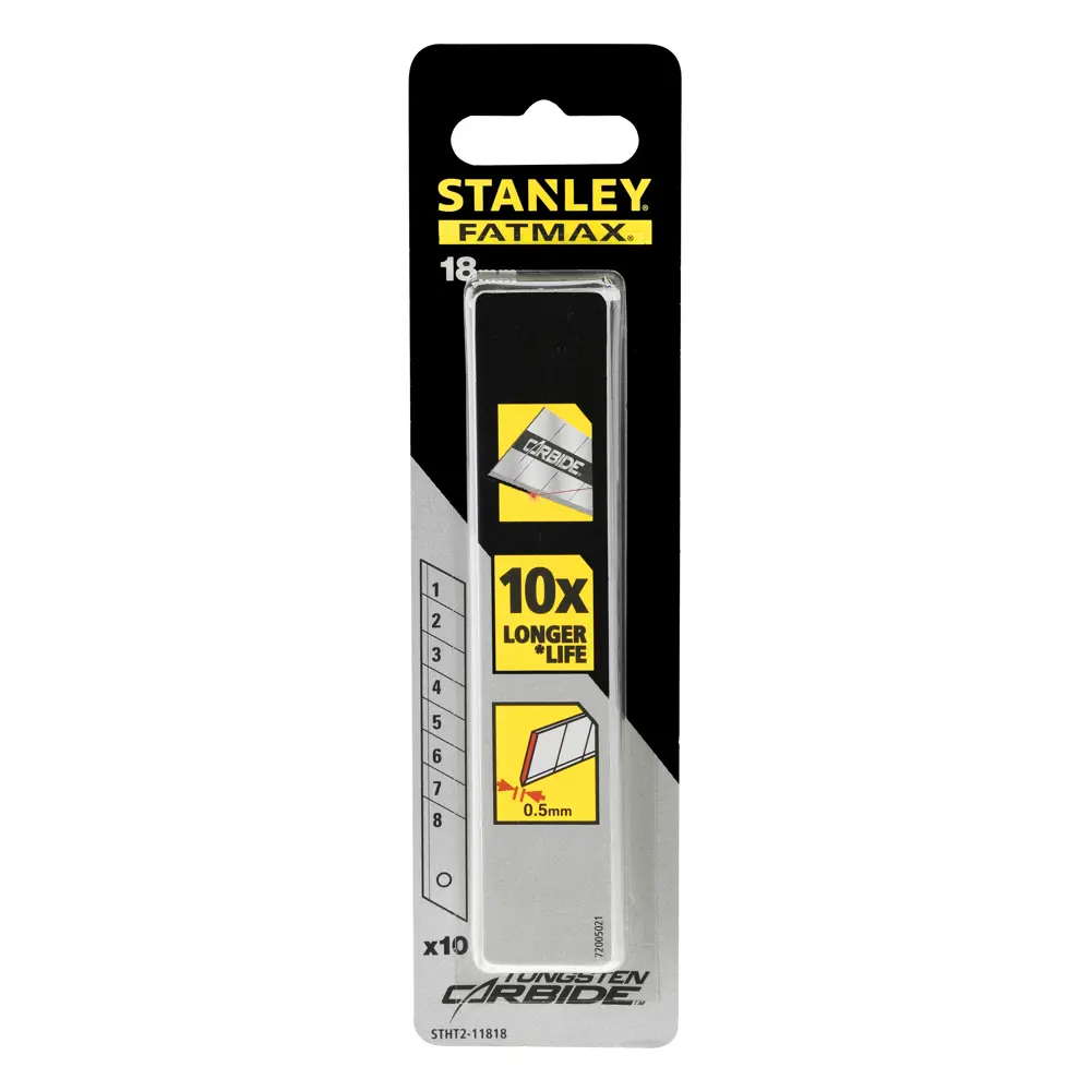 Лезвие для ножа FatmaxFm Carbide 18 мм, 10 шт STANLEY FATMAX STLM-2116026 - Вид №4