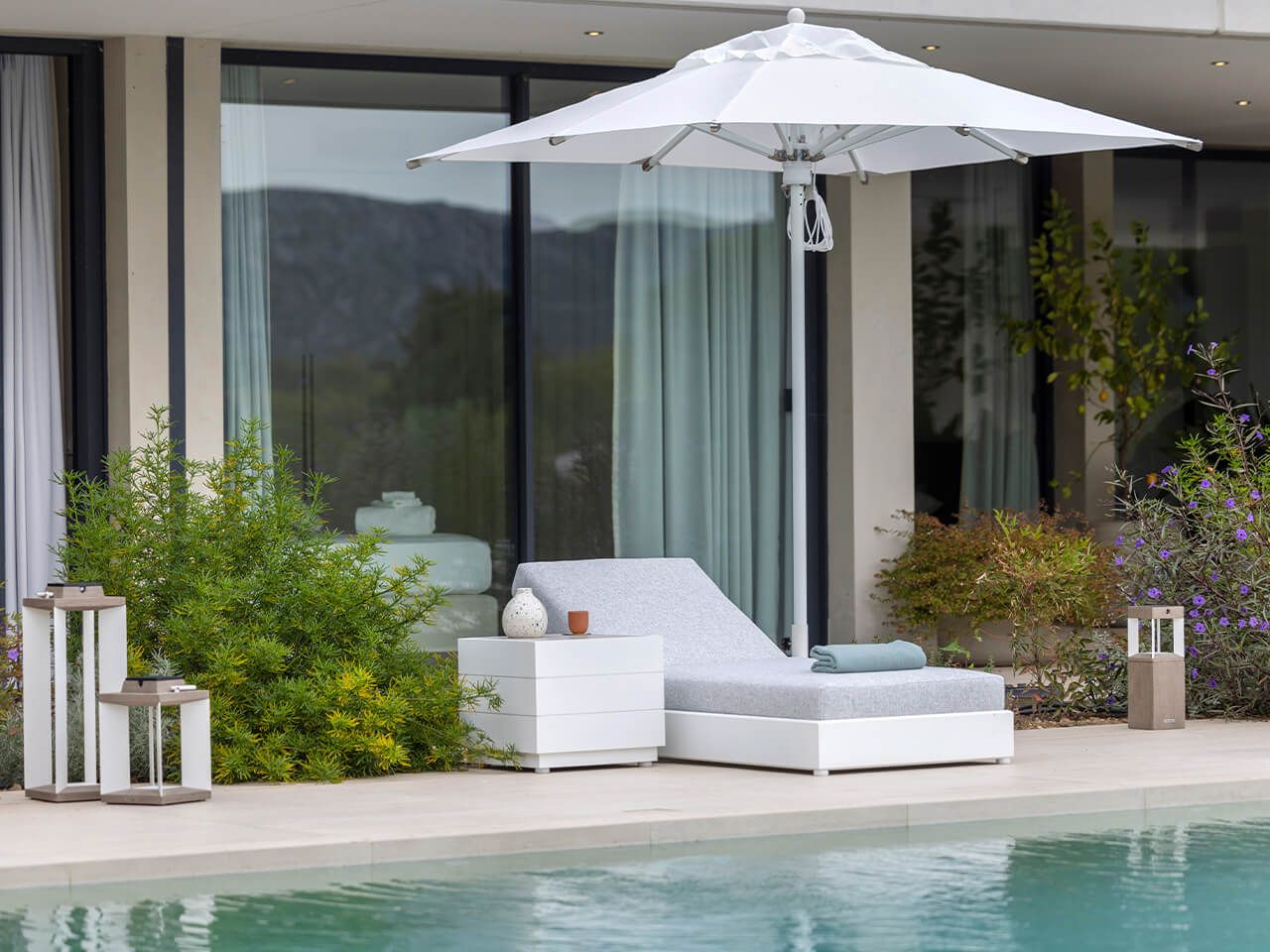 Садовая кровать с откидной спинкой из ткани Les Jardins® ранчо ARCH-00071678 - Вид №1