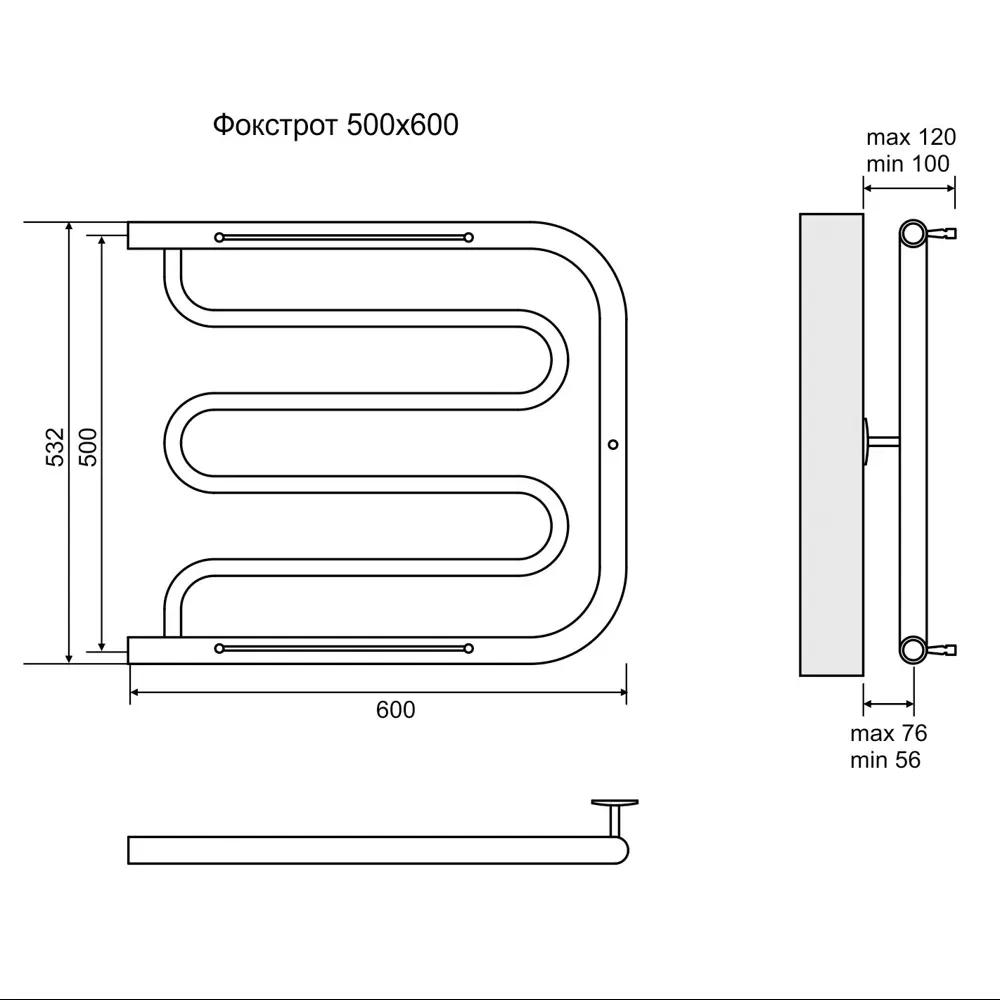 Водяной полотенцесушитель EQUATION Фокстрот для комфорта в ванной 16966272 STLM-0007310 - Вид №2