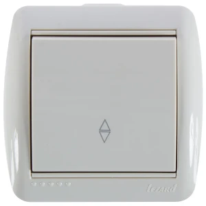 Выключатель проходной накладной Lezard Nata 1 клавиша, цвет кремовый