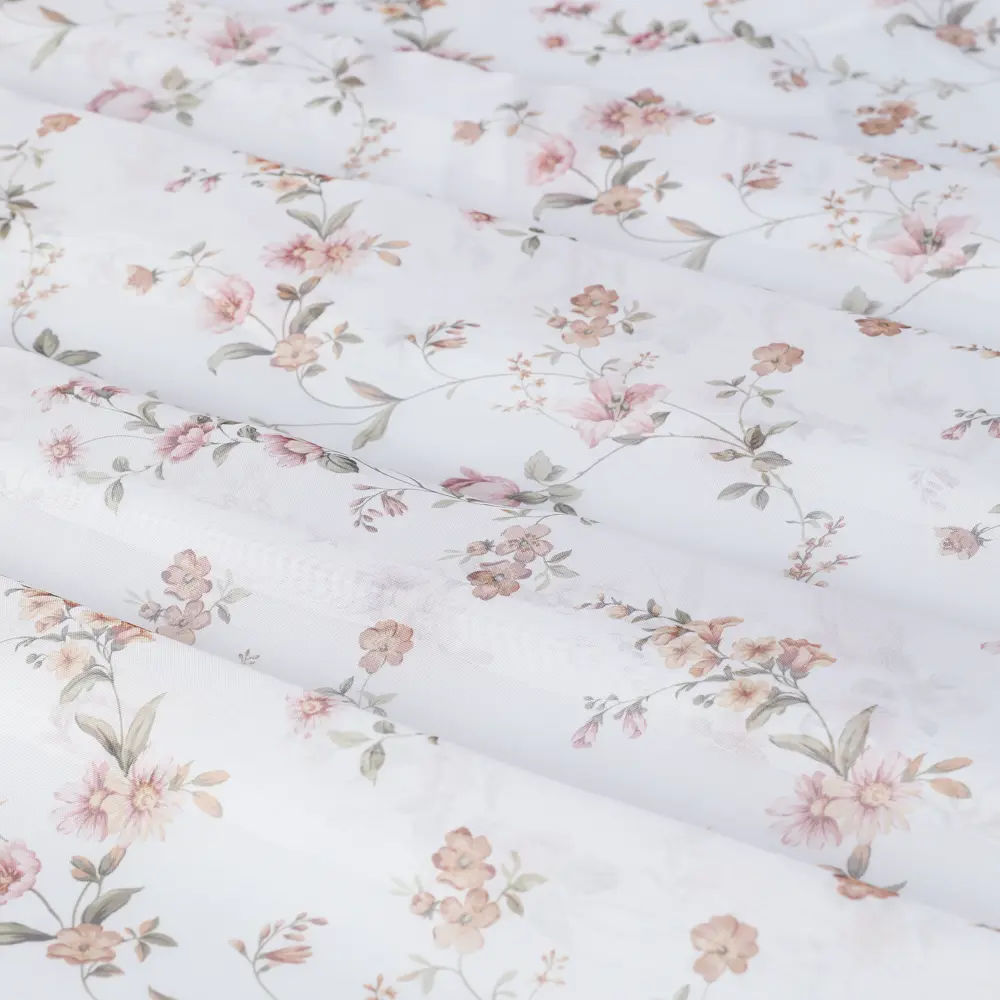 Тюль «Цветы» 1 п/м 280 см вуаль цвет жёлтый ТОРГОВЫЙ ДОМ ТЕКСТИЛЬ STLM-2004467