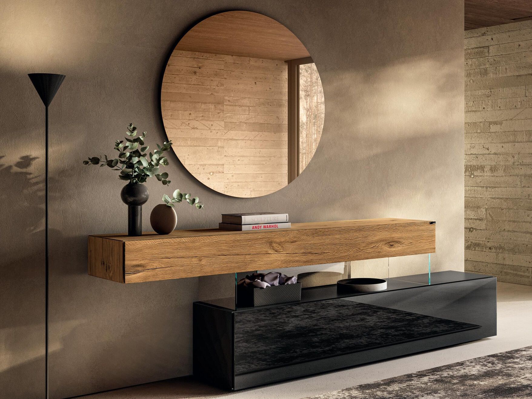 Деревянный и стеклянный комод Lago Air ARCH-00024016