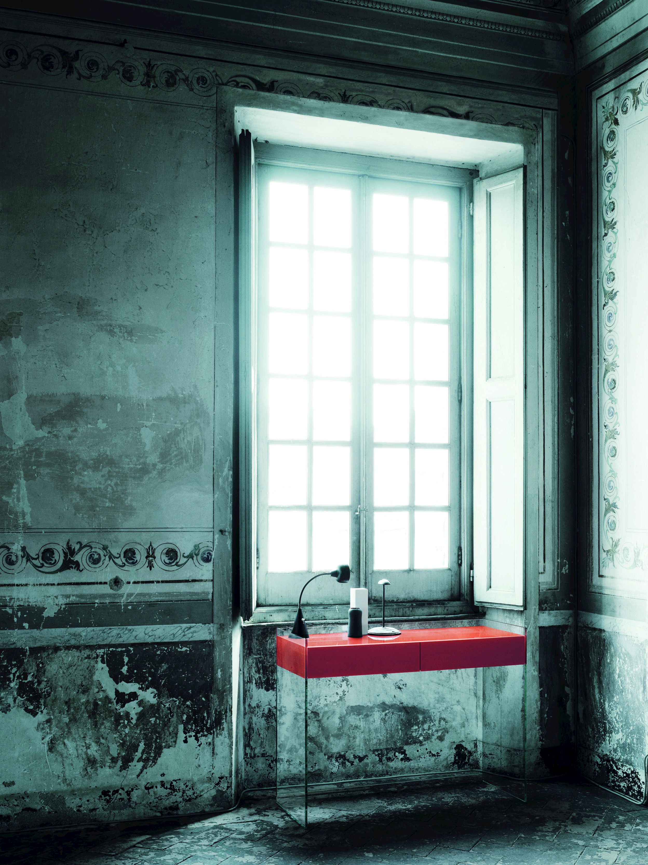 Прямоугольная хрустальная консоль с ящиками Glas Italia Поплавок ARCH-00066010 - Вид №2