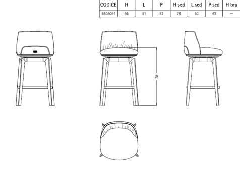 Кожаный мягкий высокий стул с подставкой для ног Poltrona Frau коллекция-столы и стулья ARCH-00134237 - Вид №7