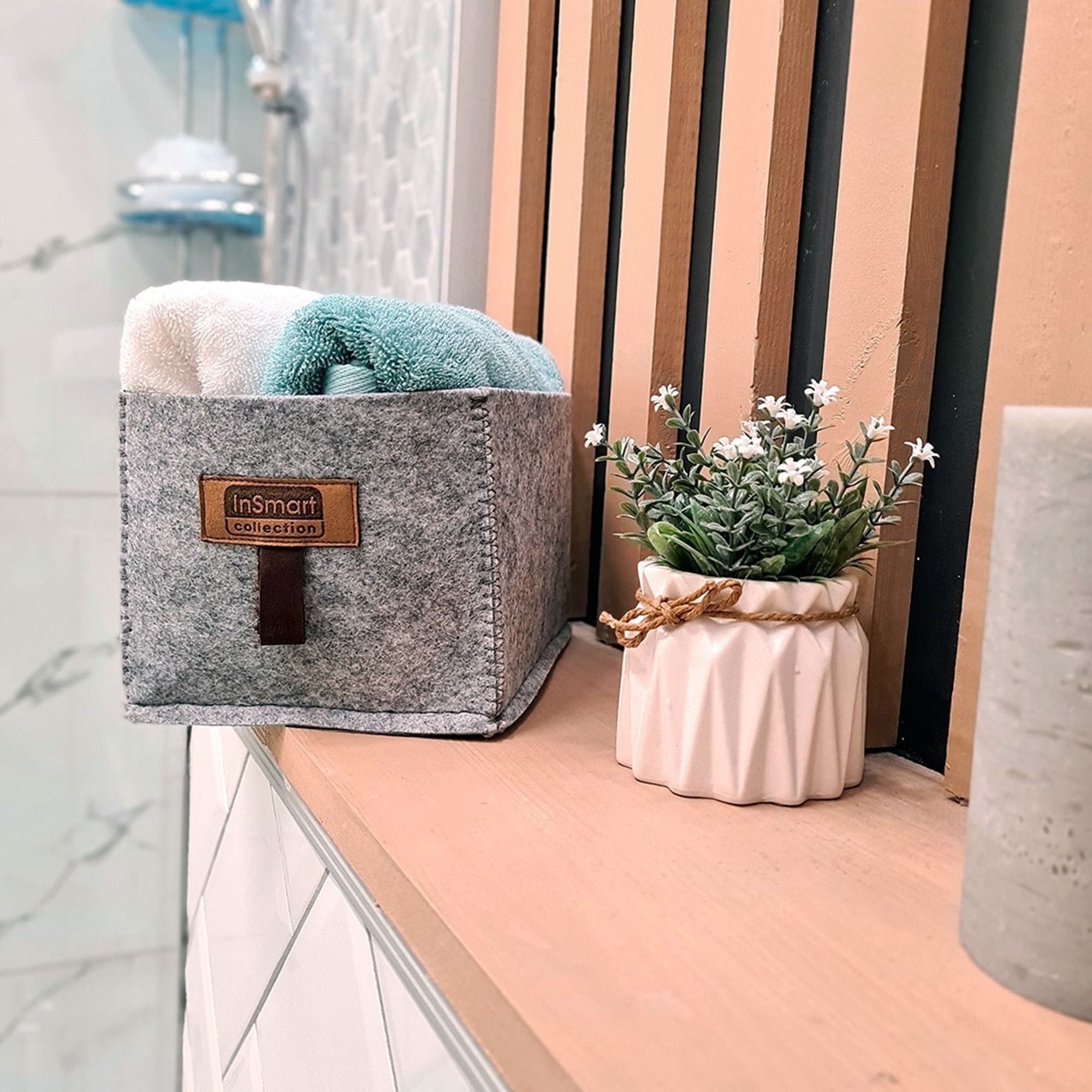 82820887 Короб для хранения InSmart 15х20х13 см светло-серый нет Santreyd  - Вид №3