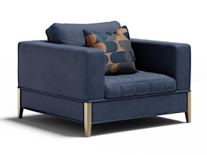 Бархатное кресло с подлокотниками