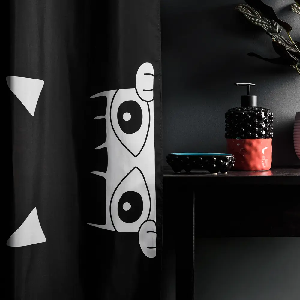 Шторка для ванной Irony 180х200 см цвет чёрный MOROSHKA STLM-2163314 - Вид №4