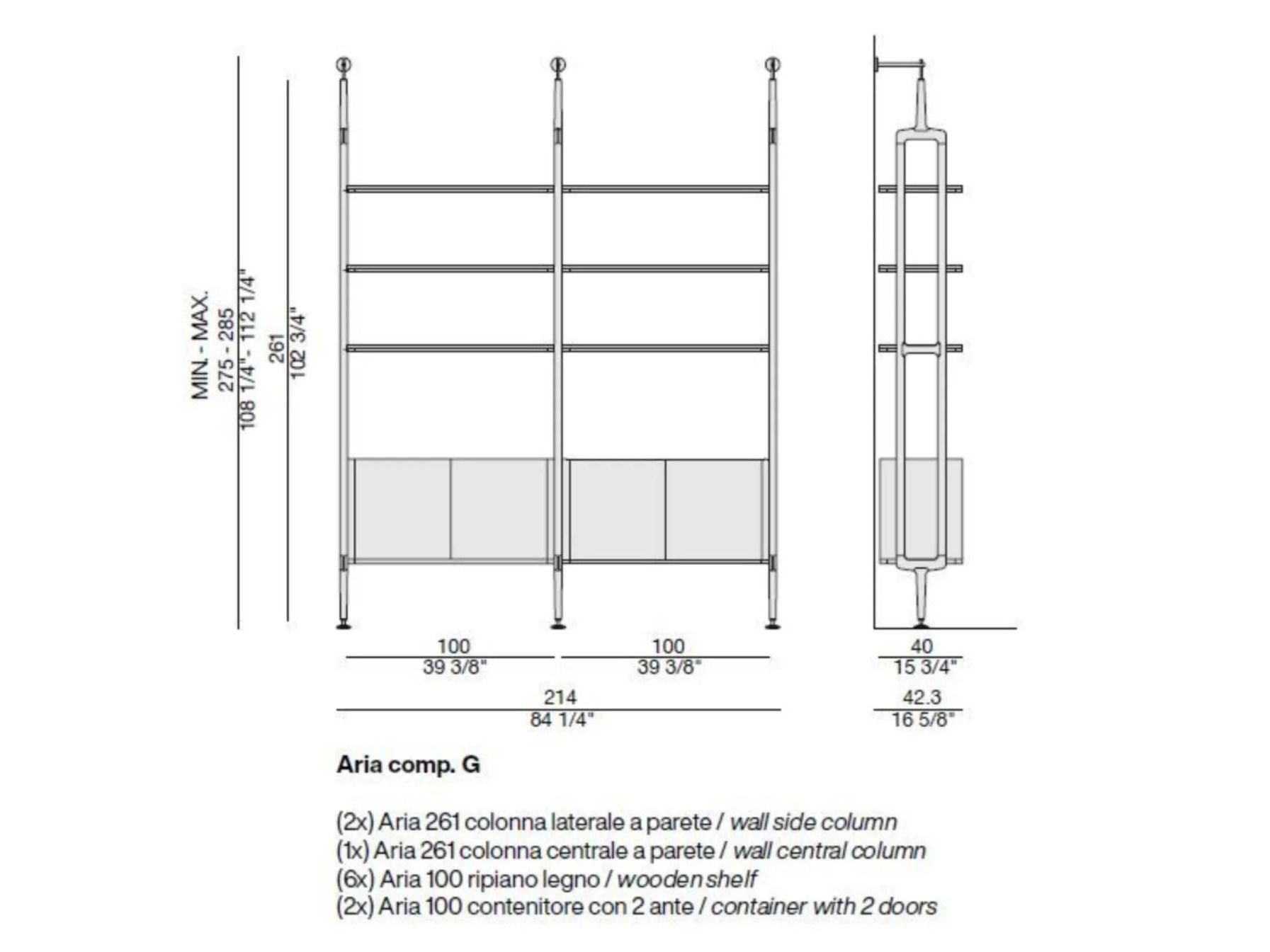 Модульная гардеробная из ясеня со встроенным освещением Porada Soul ARCH-00139648 - Вид №12