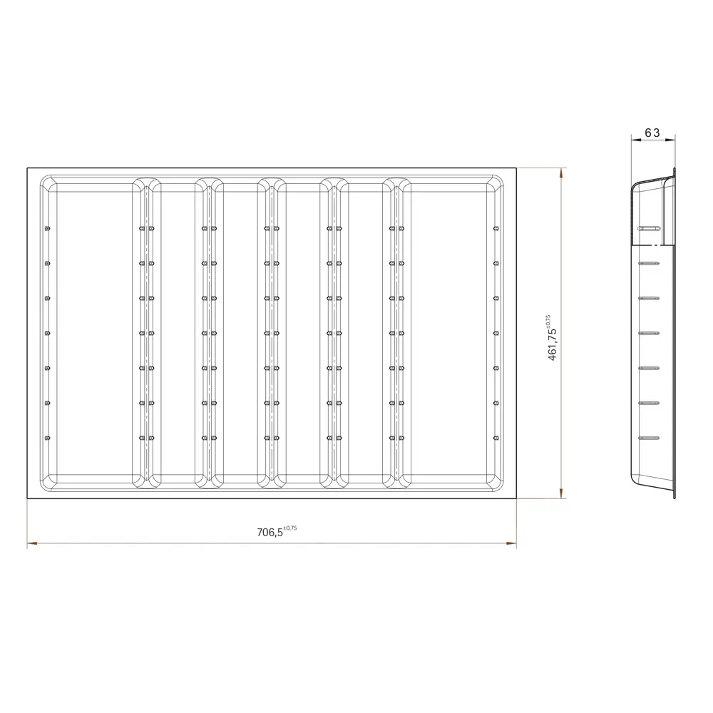 Лоток для столовых приборов Hettich Orga Tray 590IANL470KB800 46.2x7x71.7 см пластик цвет серый 89401301 STLM-2081360  - Вид №2