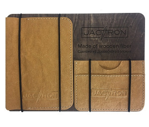 525565 Набор: кардхолдер и обложка для паспорта, коричневый Jacron