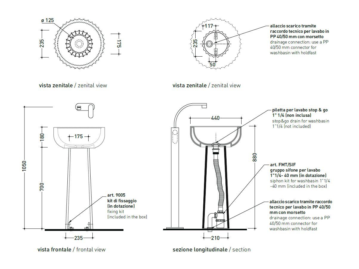 Керамическая отдельно стоящая раковина Ceramica Flaminia семьсот ARCH-00010861 - Вид №2