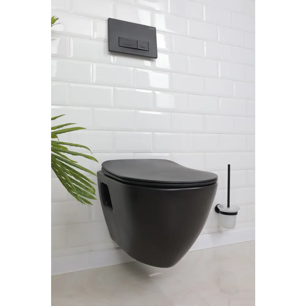 Комплект инсталляция с унитазом Creavit YD.SET.004.18, с клавишей, с микролифтом, цвет черный STLM-2122829 - Вид №4