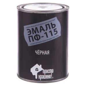 Эмаль Простокрашено ПФ-115 цвет чёрный 0.9 кг 11904929 STLM-2014588