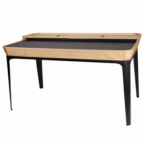 Письменный стол с ящиком и надстройкой деревянный с черными ножками Lulerain RITER  134502 Черный