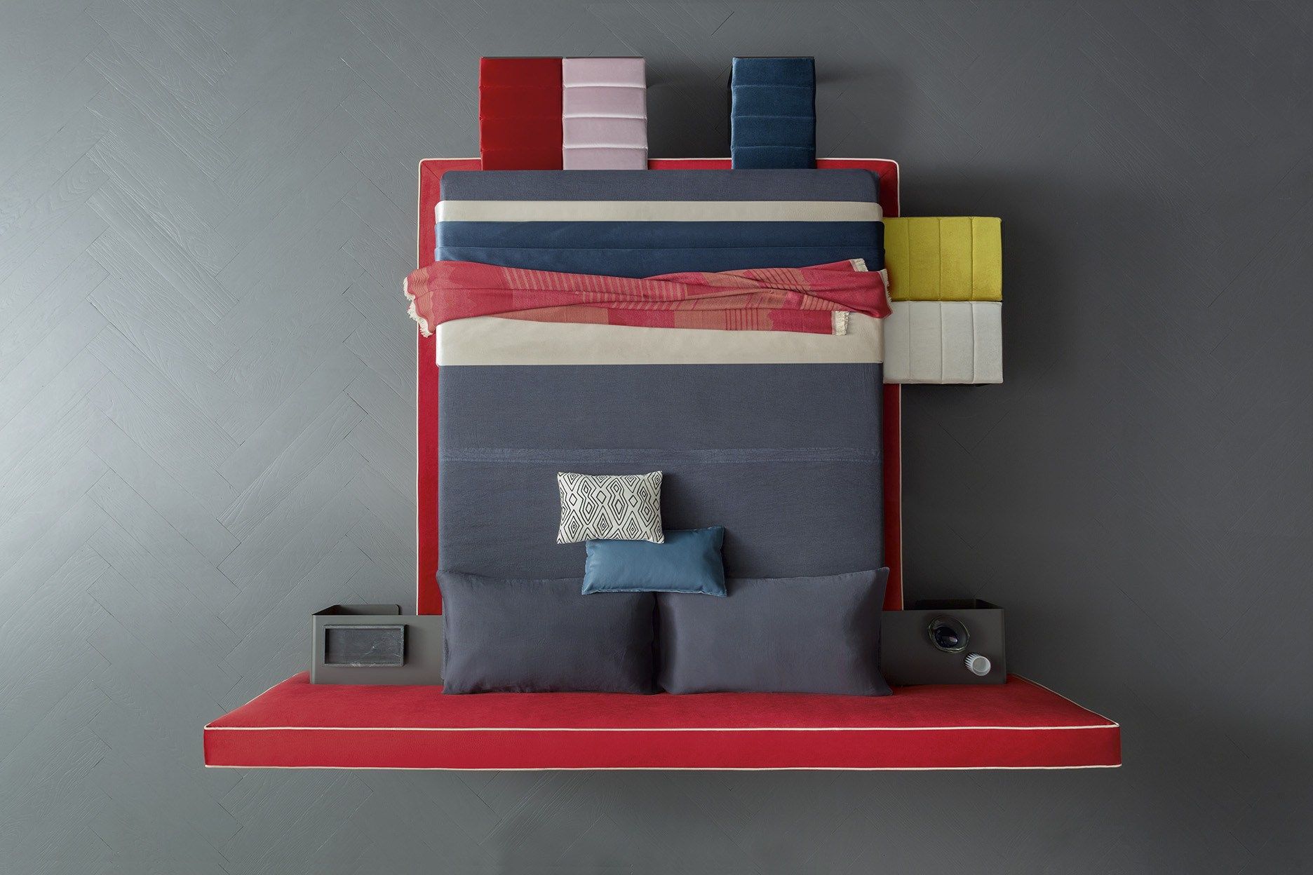 Двуспальная кровать для хранения ткани с мягким изголовьем Felis Bedstories ARCH-00105228 - Вид №31