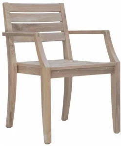 JANUS et Cie Штабелируемый стул из тикового дерева с подлокотниками Relais