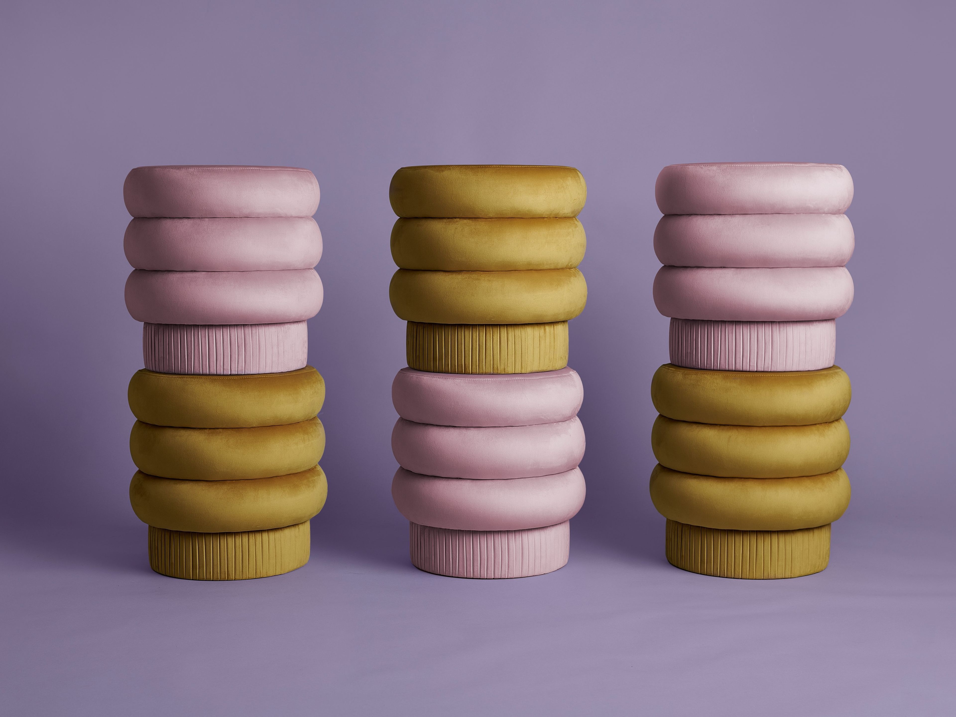 Круглый бархатный пуф Houtique насос ARCH-00093241 - Вид №3