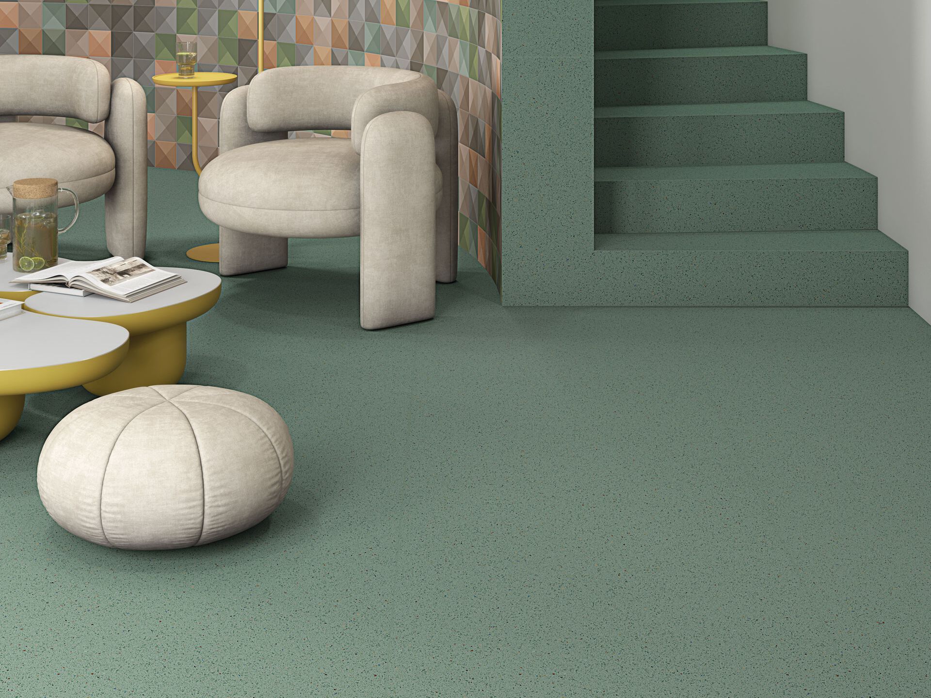 Пол / облицовка из керамогранита с эффектом Венецианского терраццо VIVES Micra ARCH-00150565