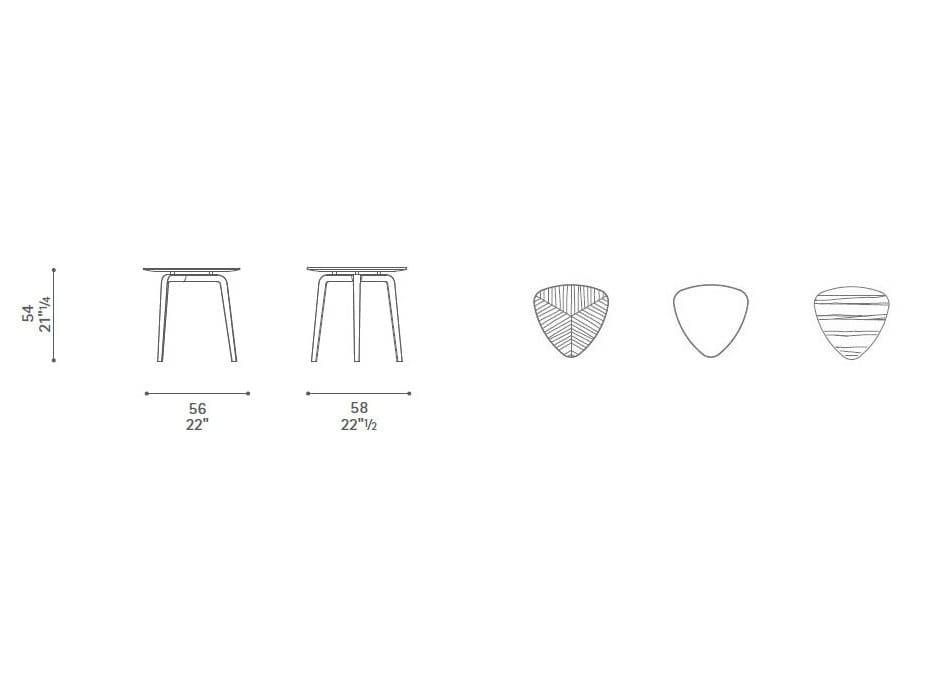 Треугольный журнальный столик из ясеня Poltrona Frau коллекция-столы и стулья ARCH-00096578 - Вид №4