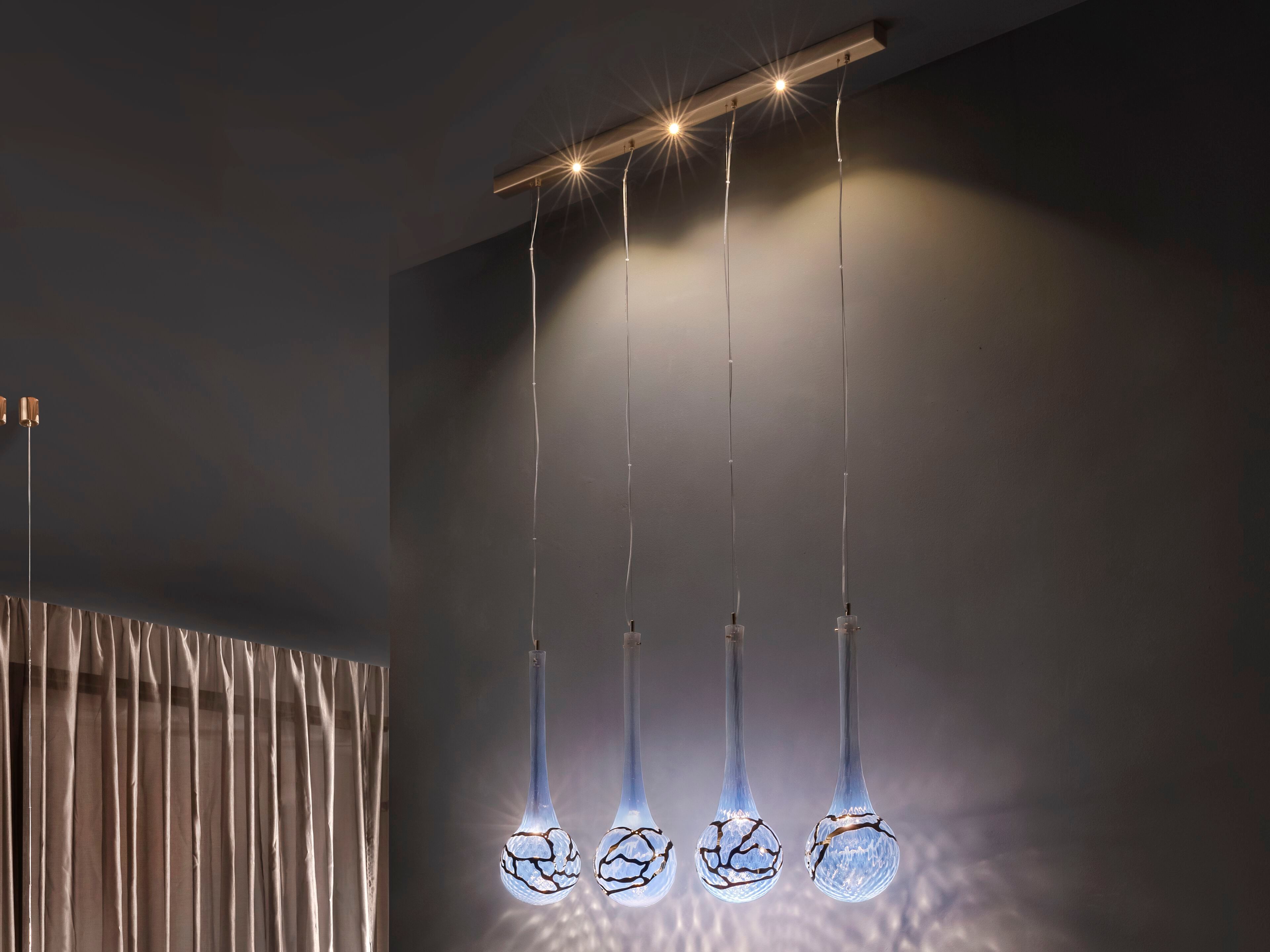 Люстра из дутого стекла Patrizia Volpato лунные капли ARCH-00044299