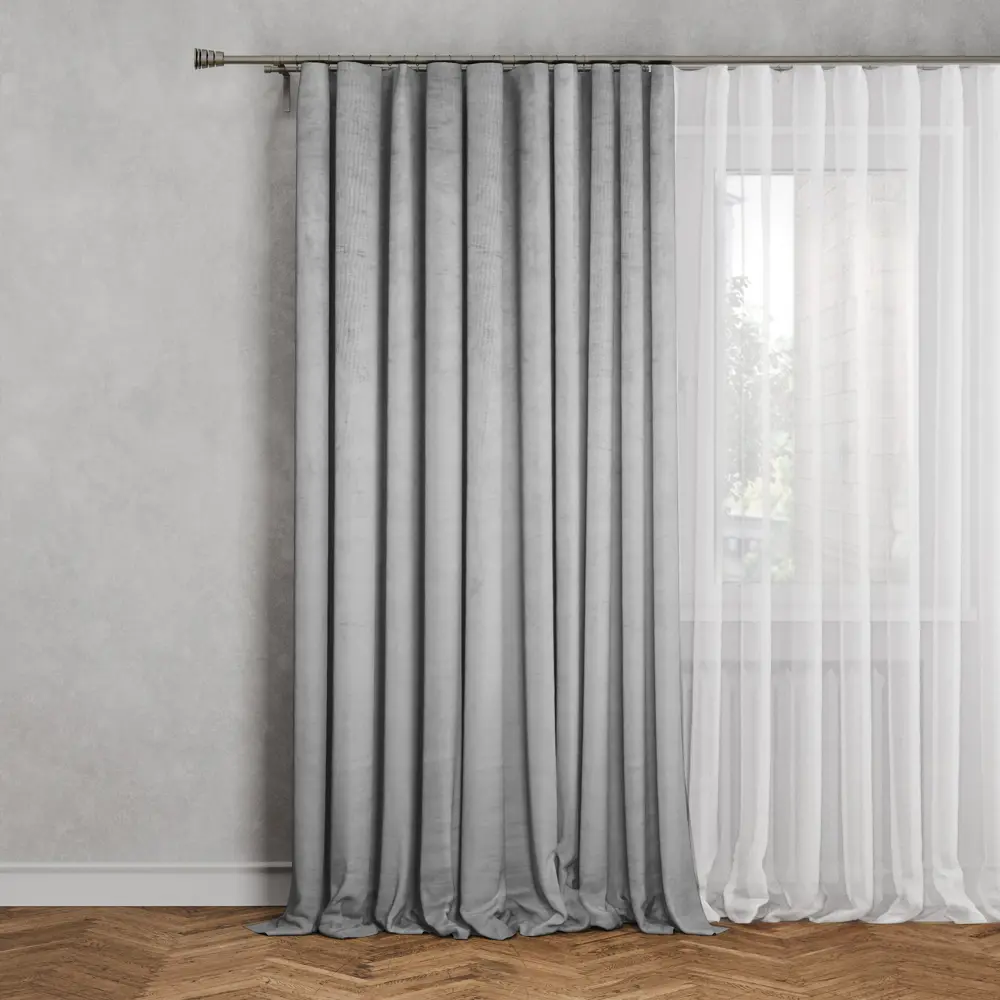 Штора на ленте Inspire Mihas 160x280 см цвет серый STLM-2023356