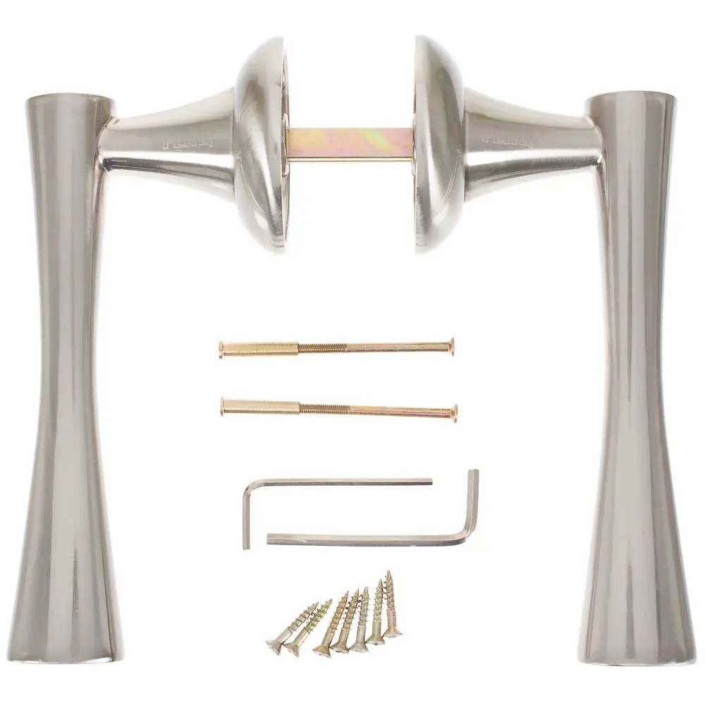 Ручка дверная на розетке Роденго, цвет никель матовый RENZ STLM-2093055 - Вид №2