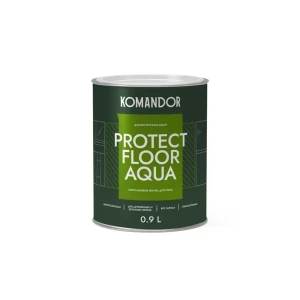 Эмаль Komandor Protect Floor Aqua для пола прозрачная база С 0.9 л