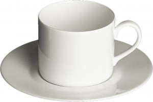 84235 Dibbern Чашка чайно-кофейная цилиндрическая с блюдцем Dibbern "Белый декор" 250мл Фарфор костяной
