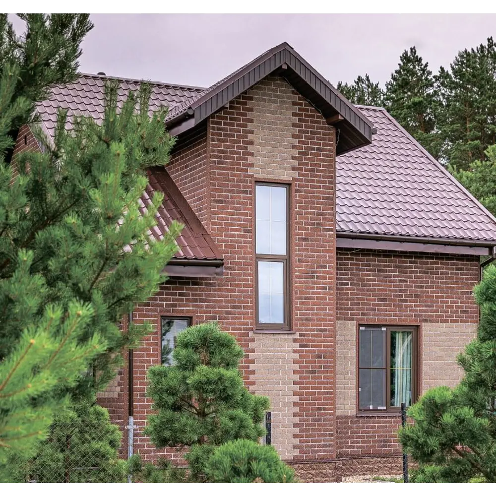 Фасадная плитка Hauberk 2.0 м² красный ТЕХНОНИКОЛЬ STLM-2132560 - Вид №4