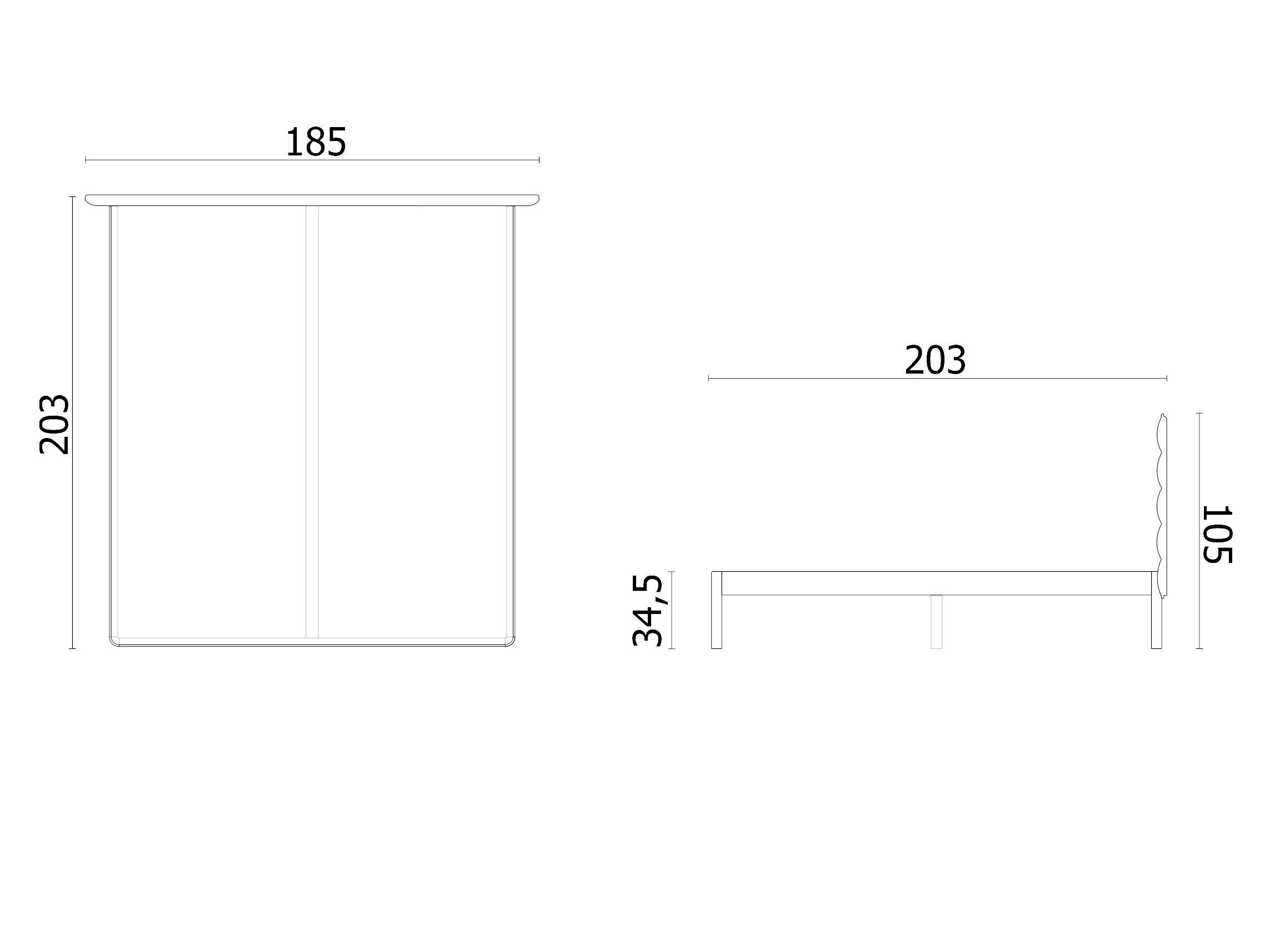 Алюминиевая двуспальная кровать с мягким изголовьем Noah Living Heia ARCH-00000106 - Вид №7