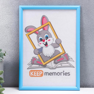 90335206 Рамка 2152810, 21х30 см, пластик, цвет голубой, пластиковый экран Keep memories STLM-0189472 KEEP MEMORIES