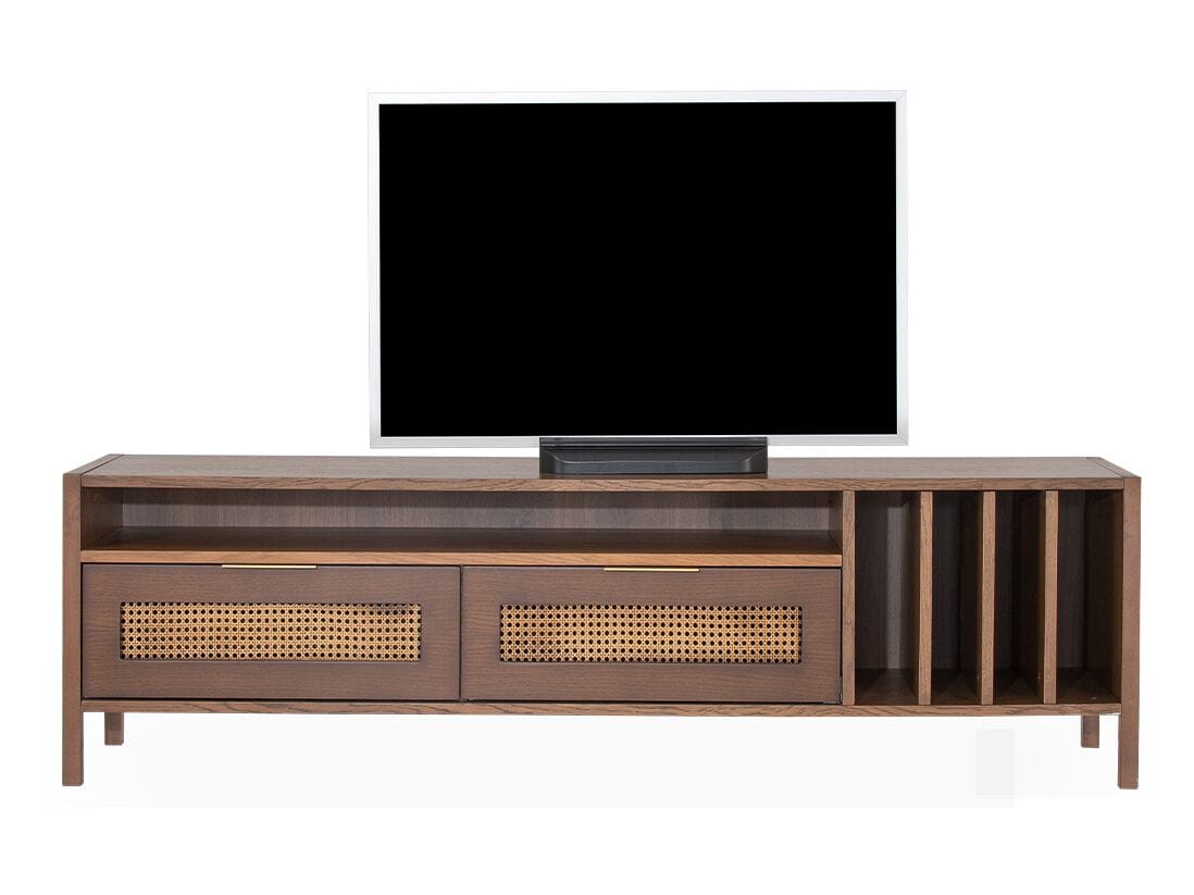 Деревянный шкаф для телевизора с книжной полкой NDESIGN глина ARCH-00022700