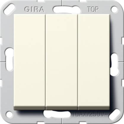 283201 Переключатель трехклавишный кремовый глянцевый Gira System 55