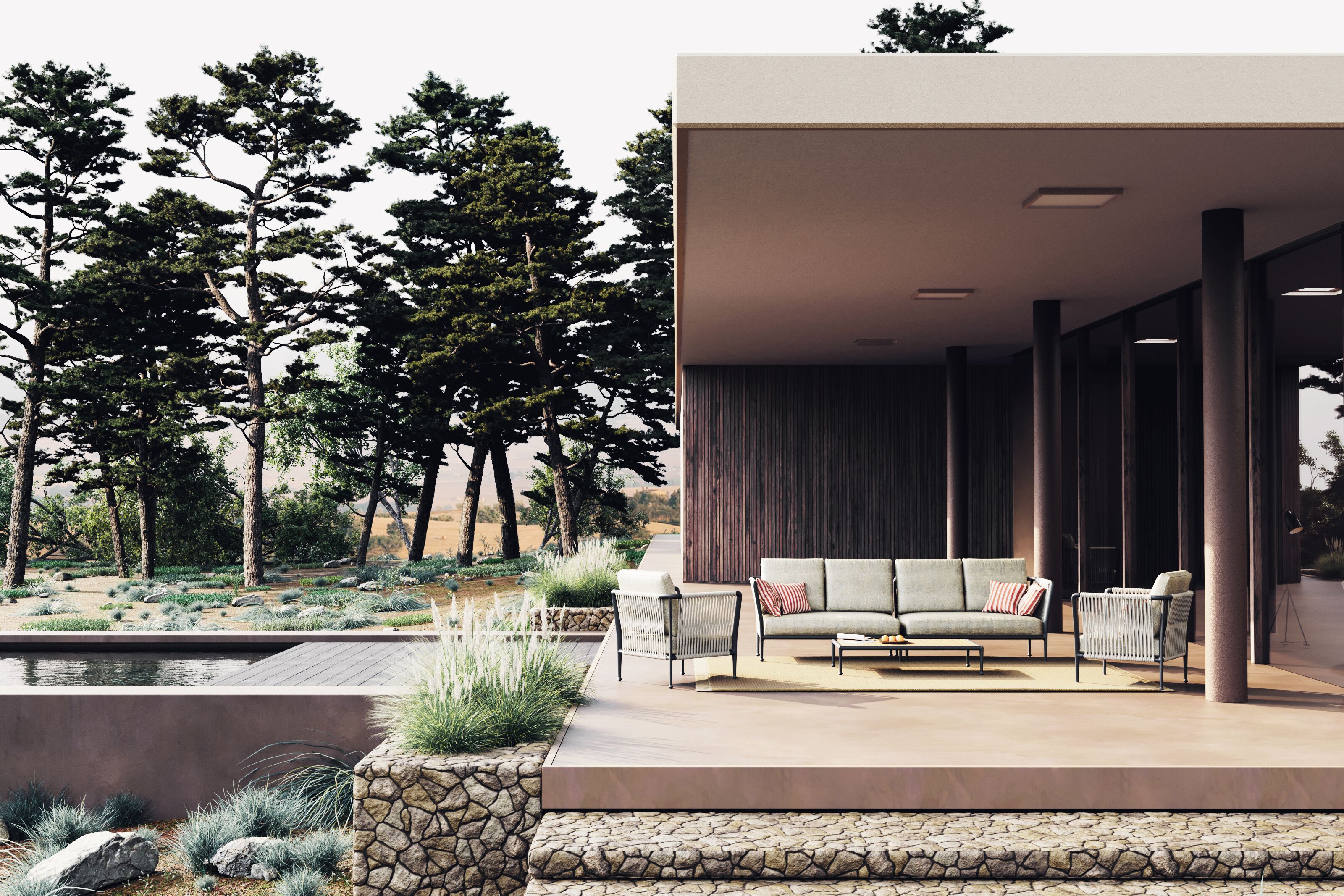 2-местный угловой садовый диван Unopiù Treble ARCH-00135453 - Вид №9