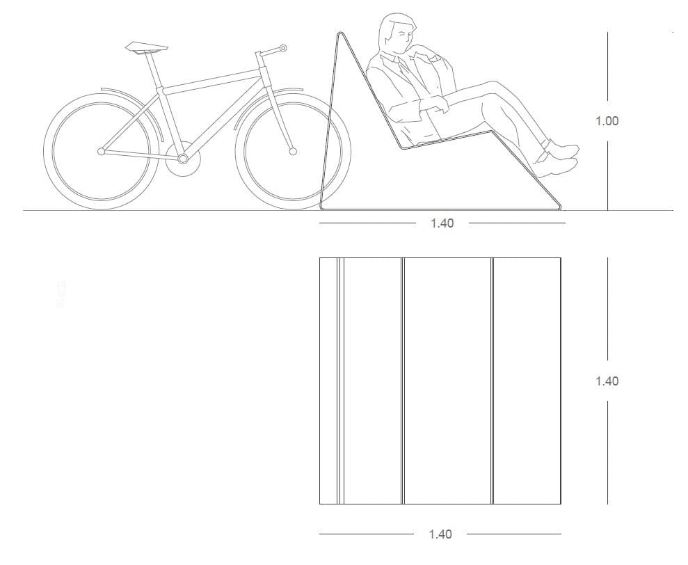 Металлическая скамья со спинкой Viscio Urban Design SPLINE ARCH-00055604 - Вид №3