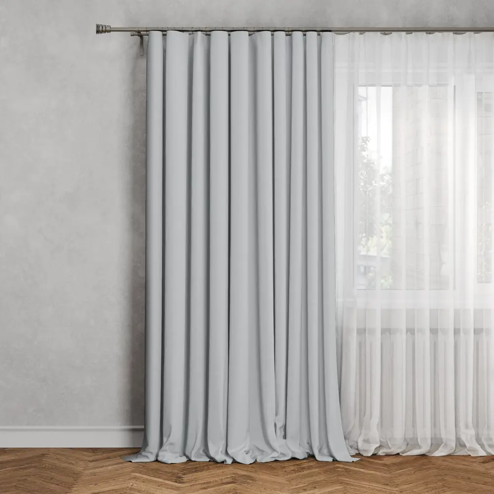 INSPIRE Pharell - экологичная штора на ленте серого цвета 140×280 см 82679678 STLM-0033915