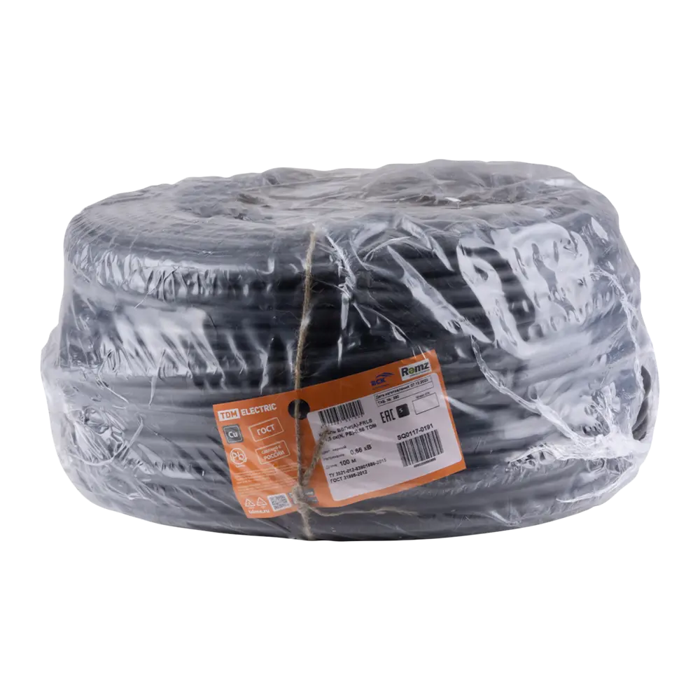 Кабель TDM ELECTRIC ВВГнг(А)-FRLS 3×1,5 мм² 100 м огнестойкий 84574019 STLM-1108128 - Вид №1