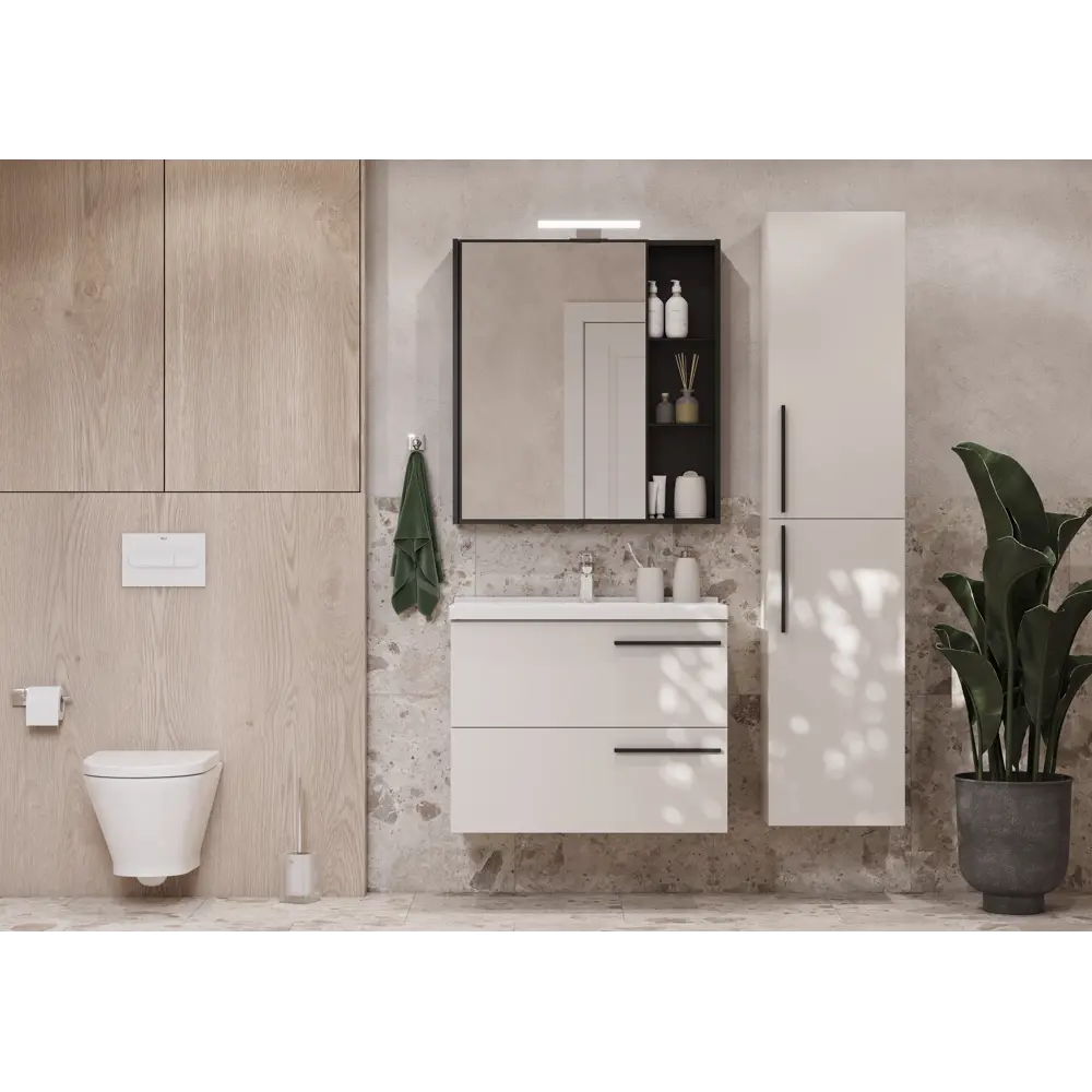 Зеркальный шкаф Aquaton Амели 80 см, антрацит STLM-2122432 - Вид №3