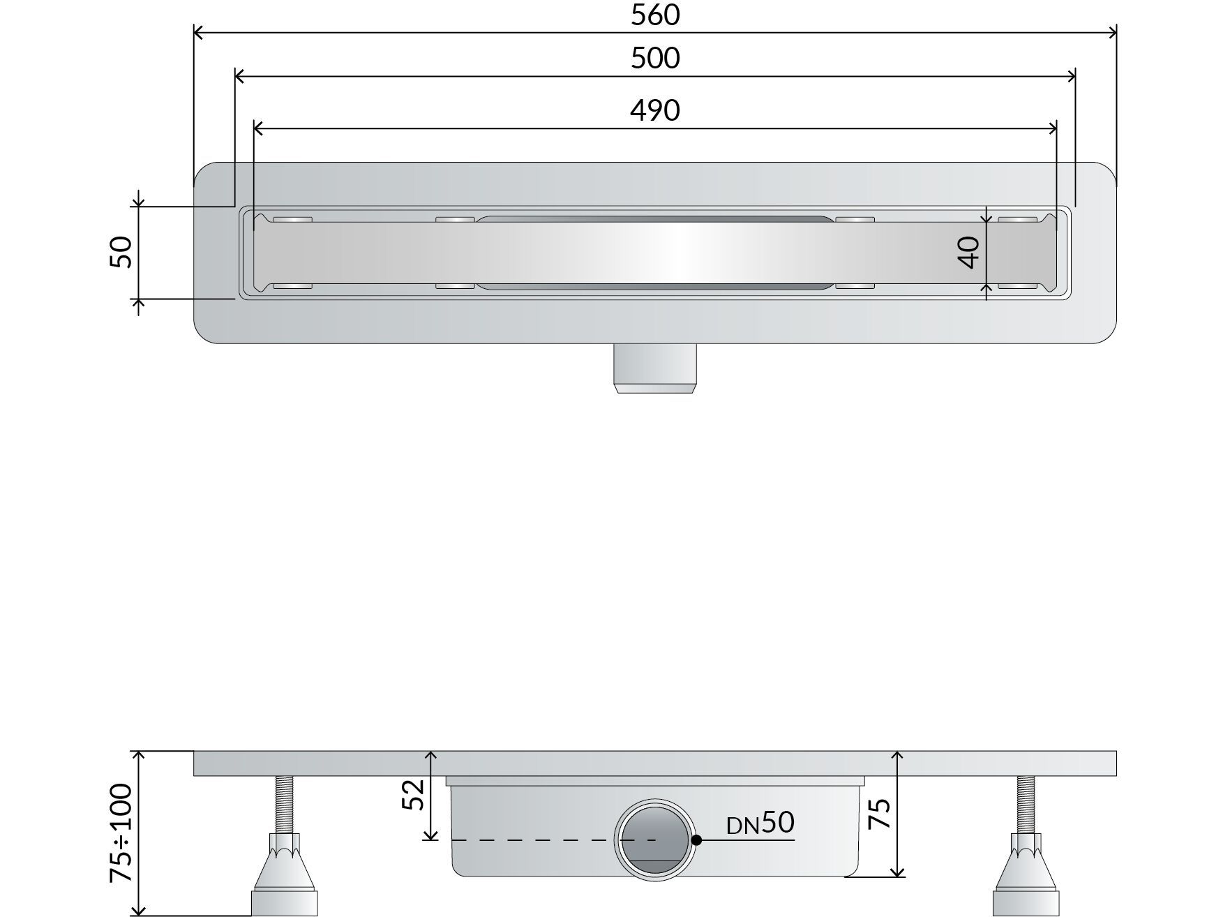 Слив для душа ABS OMP Unseen ARCH-00120461 - Вид №1