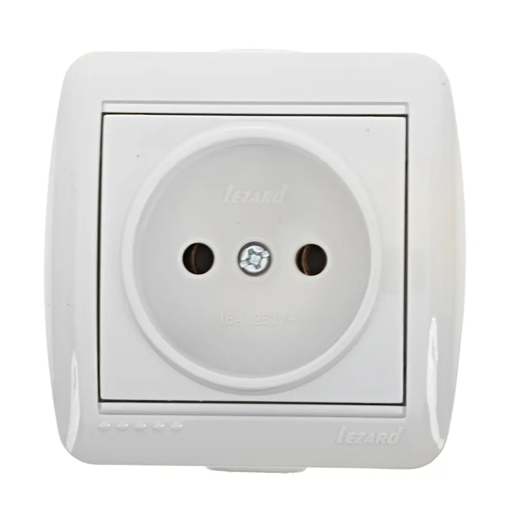 Розетка керамическая Lezard Nata без заземления цвет кремовый STLM-2181373