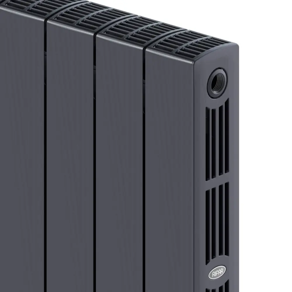 Радиатор секционный Rifar Supremo S50012RAL7012 500/90 12 секций боковое подключение биметалл серый 82560827 STLM-2057257 - Вид №3