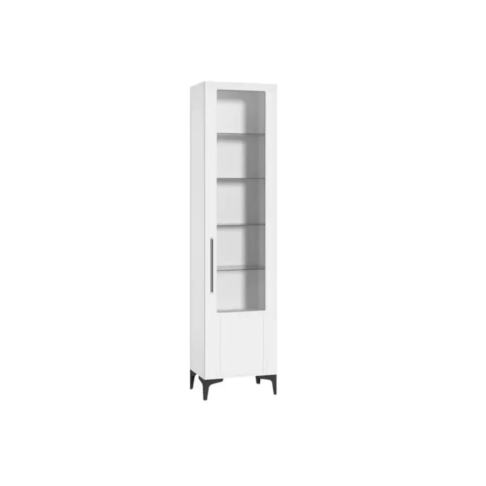Шкаф-витрина Моби Валенсия 55x225.2x38.1 см ЛДСП цвет белый