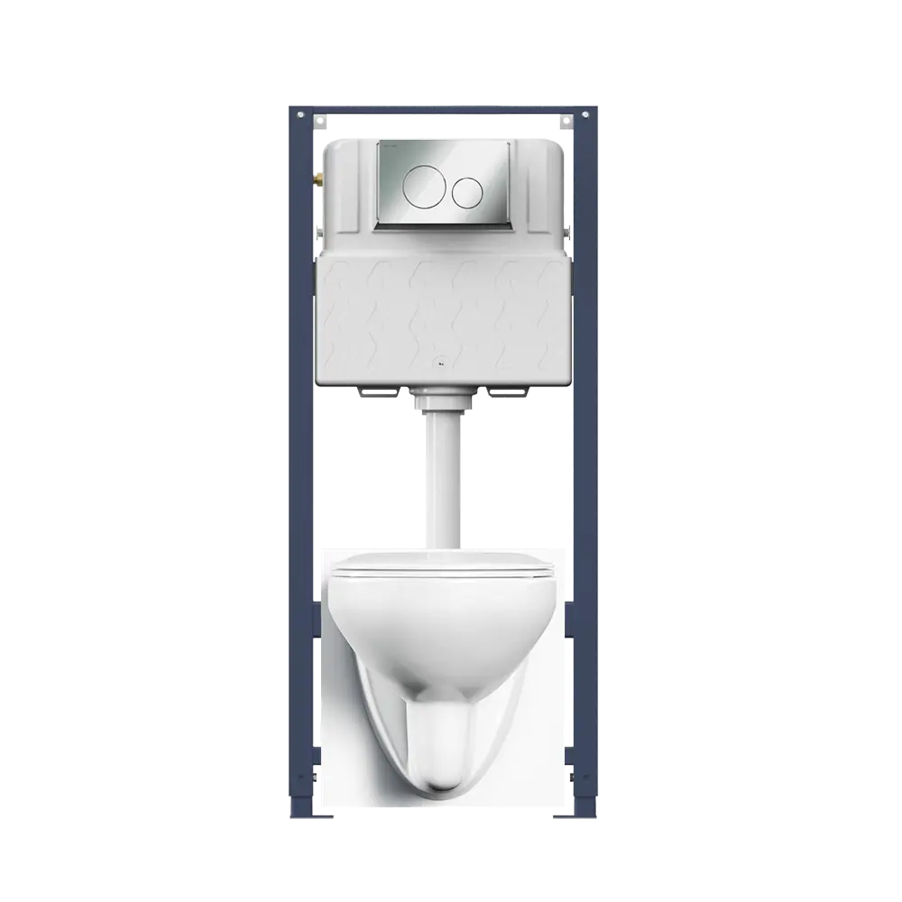 Комплект инсталляция с унитазом Am.Pm Sunny Flashclean с кнопкой цвет белый STLM-2124073